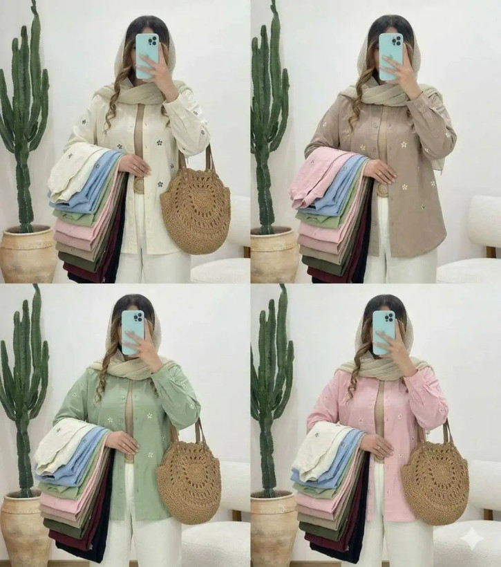 شومیز لینن بابونه فریسایز