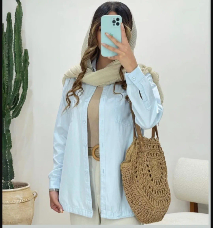 شومیز لینن شسته شده طرح کلاسیک